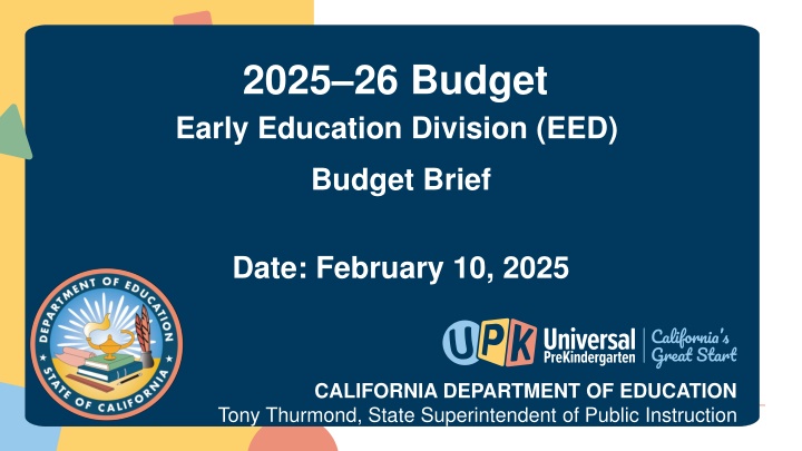2025 26 budget early education division eed