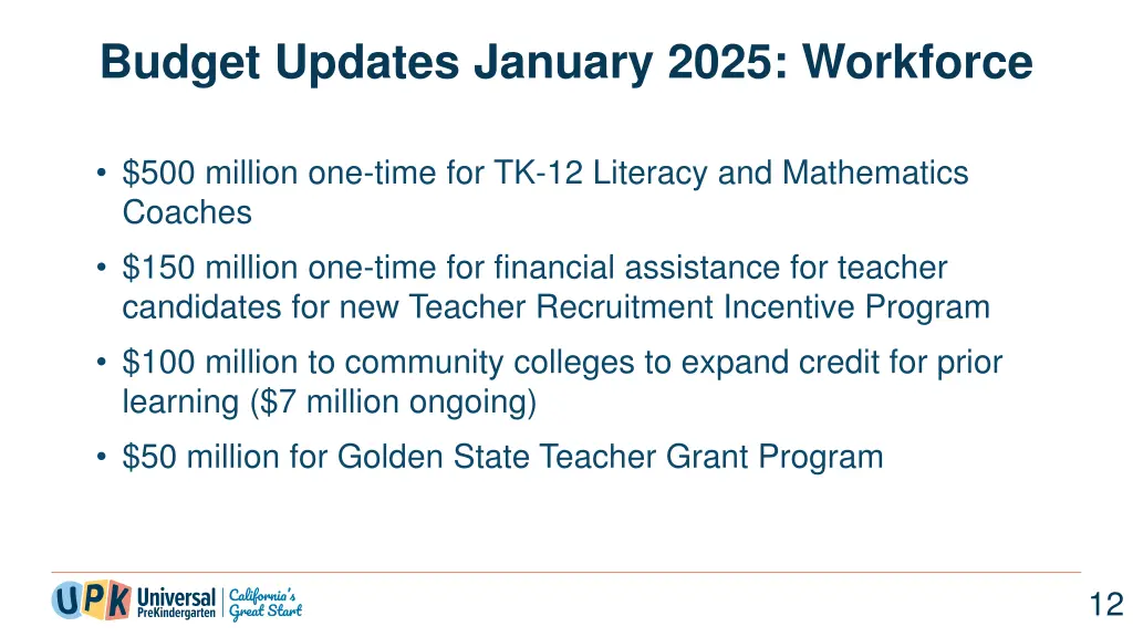 budget updates january 2025 workforce