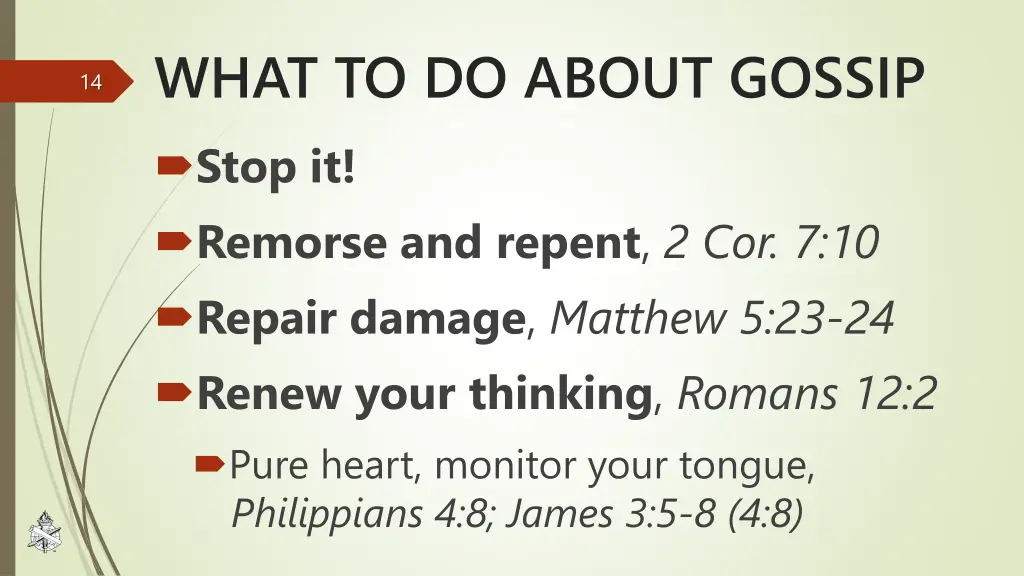 what to do about gossip stop it remorse
