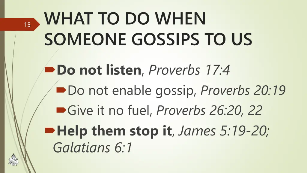 what to do when someone gossips to us