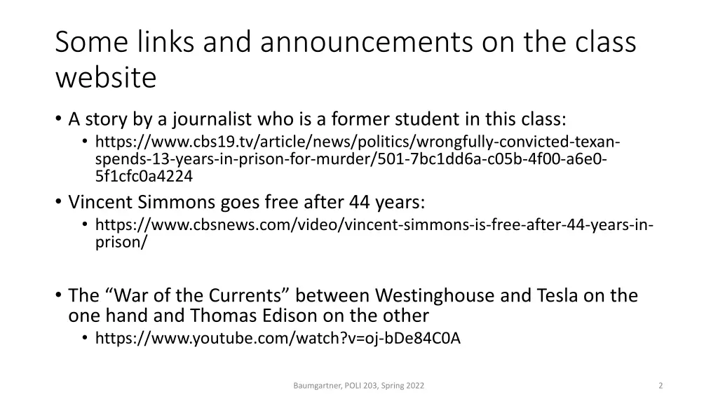 some links and announcements on the class website