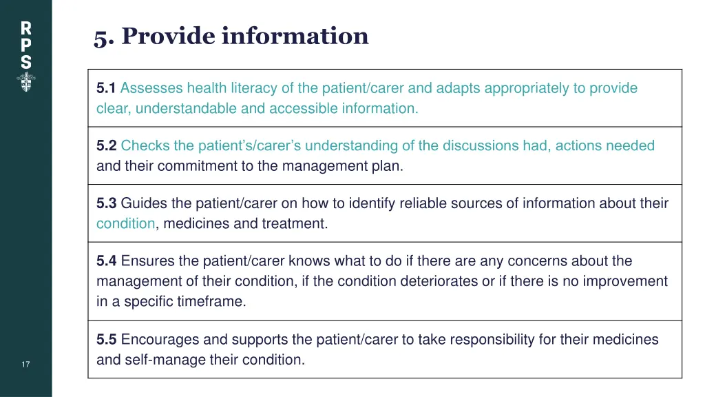 5 provide information