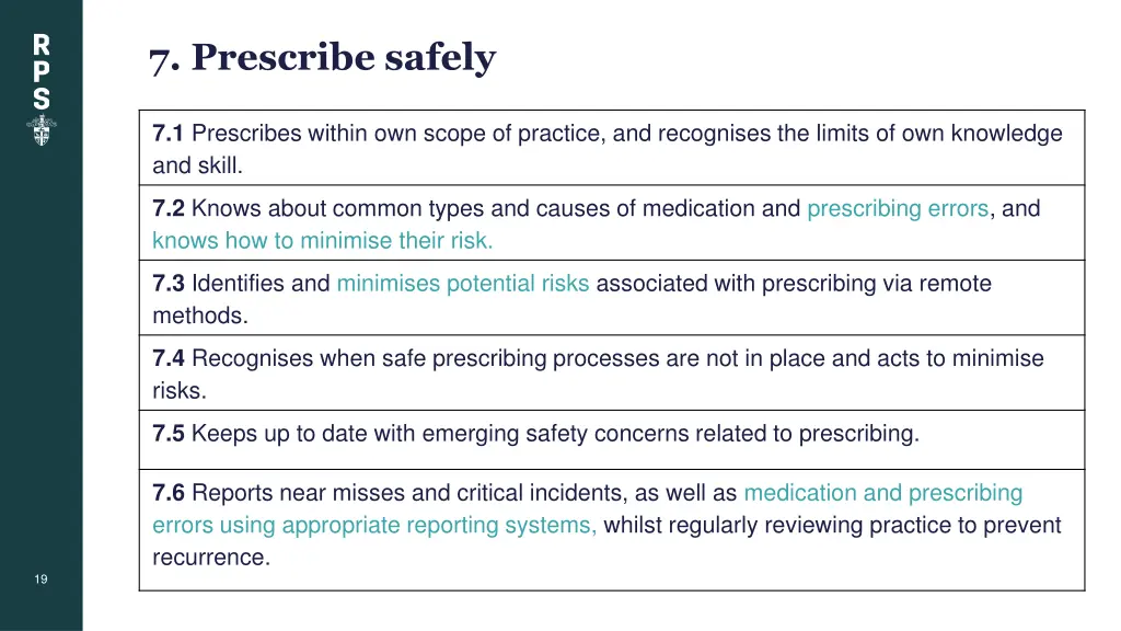 7 prescribe safely