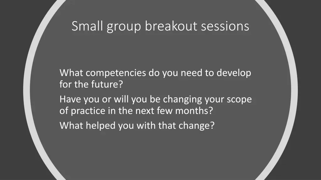 small group breakout sessions