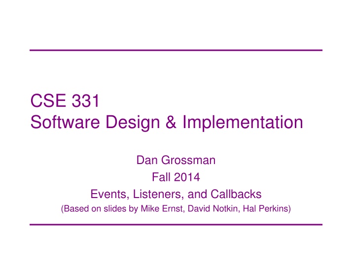 cse 331 software design implementation