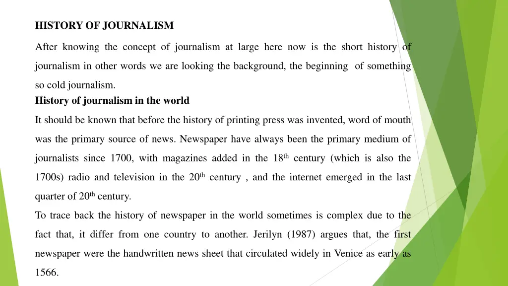 history of journalism