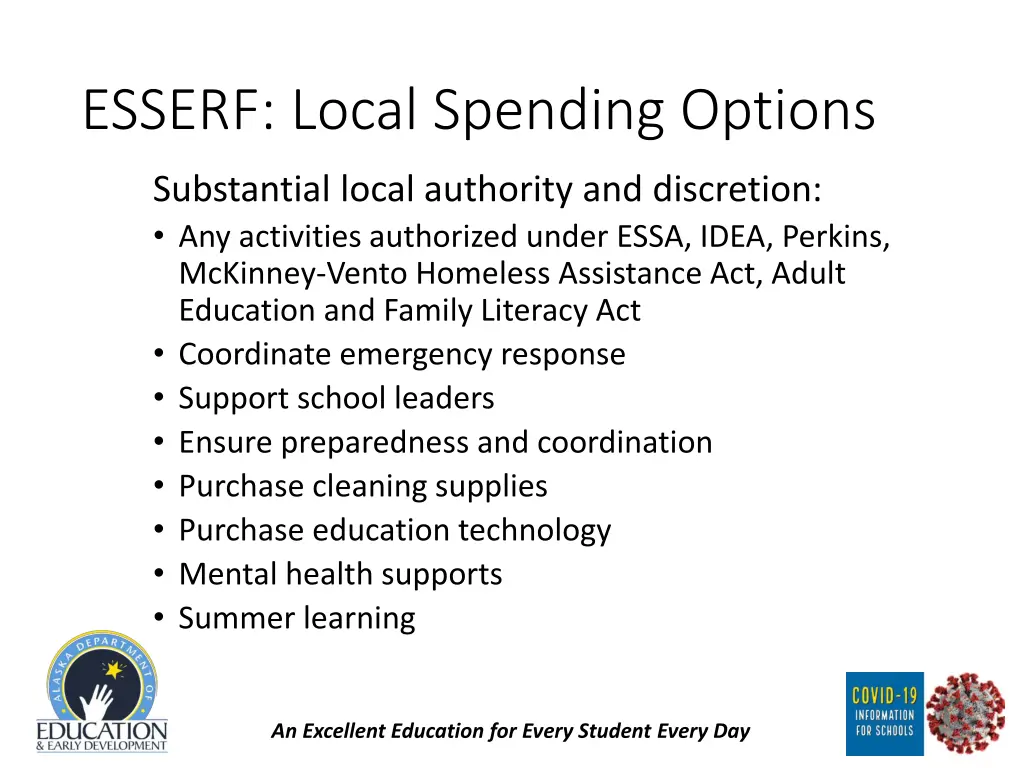 esserf local spending options