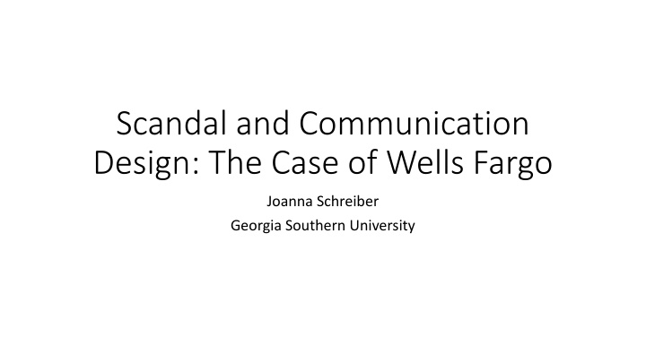 scandal and communication design the case