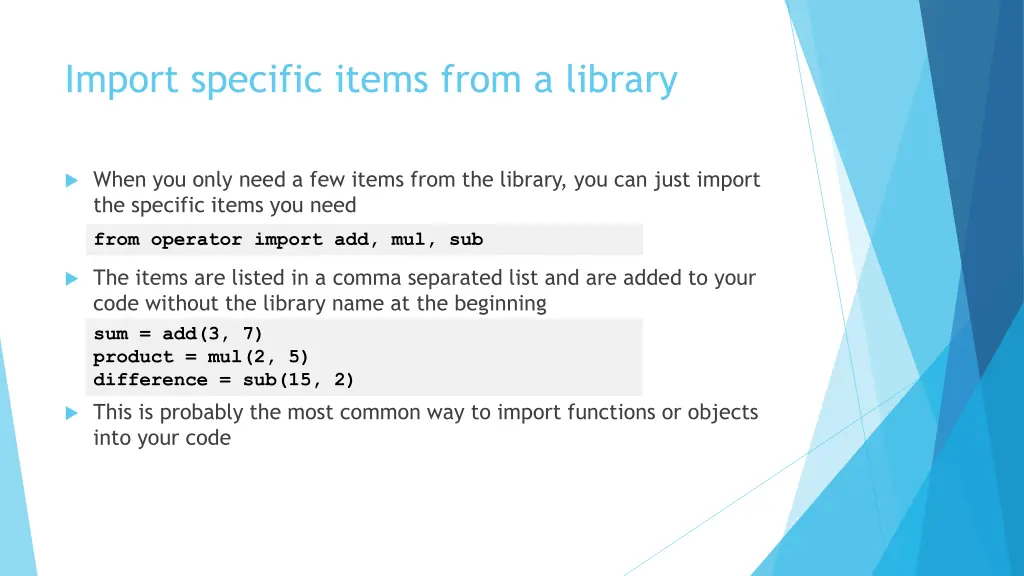 import specific items from a library