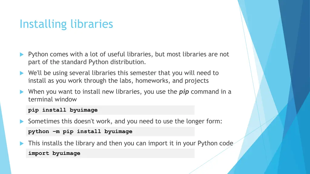 installing libraries