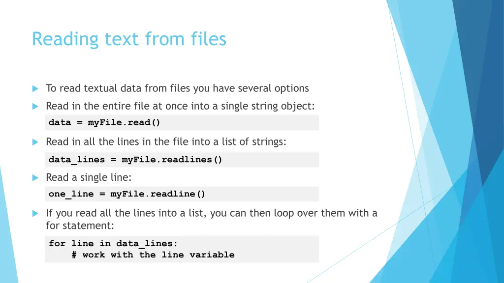 reading text from files