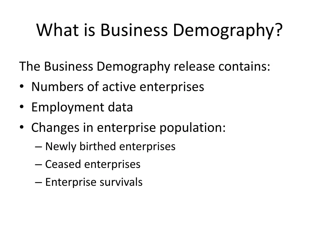 what is business demography