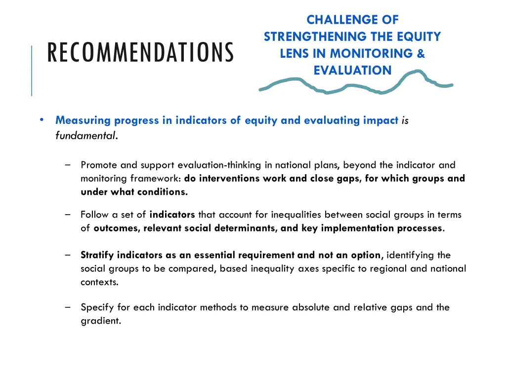challenge of strengthening the equity lens
