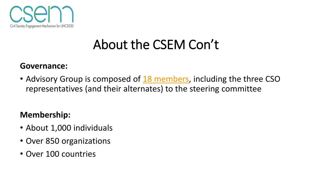 about the csem about the csem con t