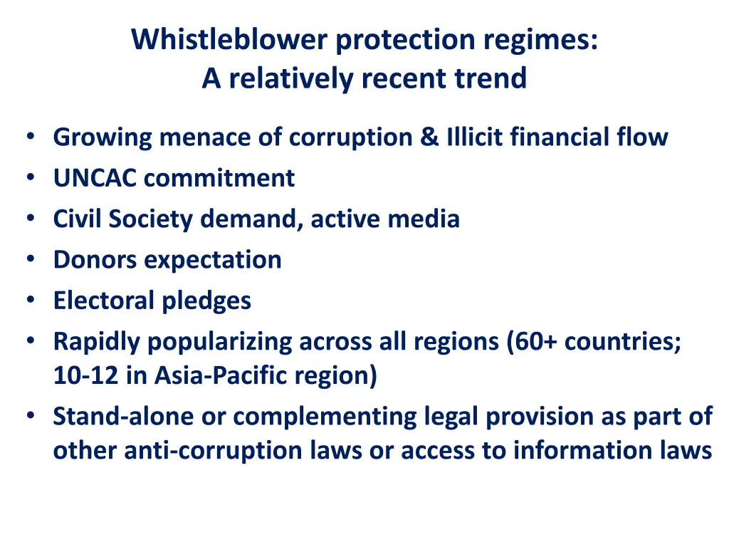 whistleblower protection regimes a relatively