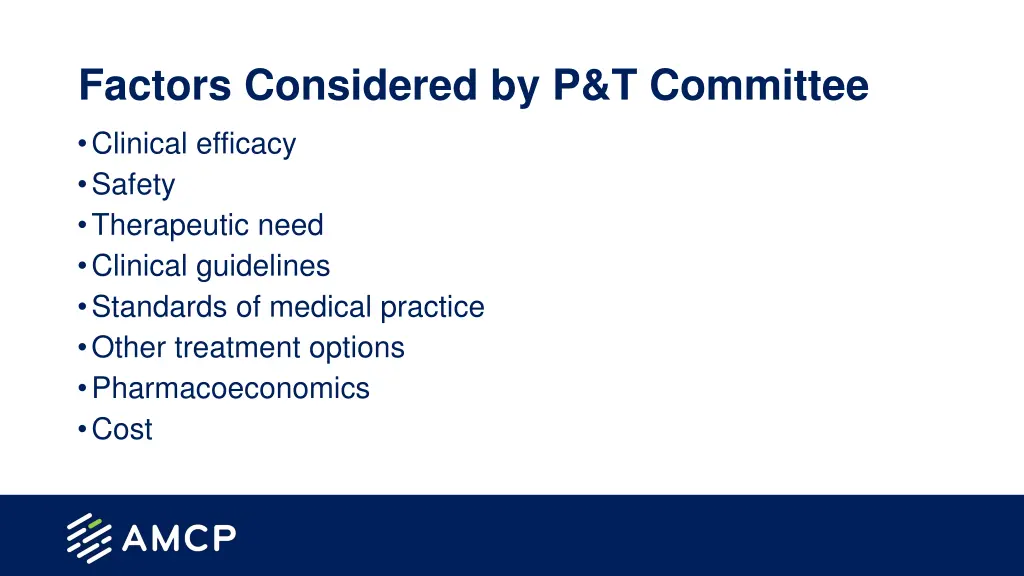 factors considered by p t committee