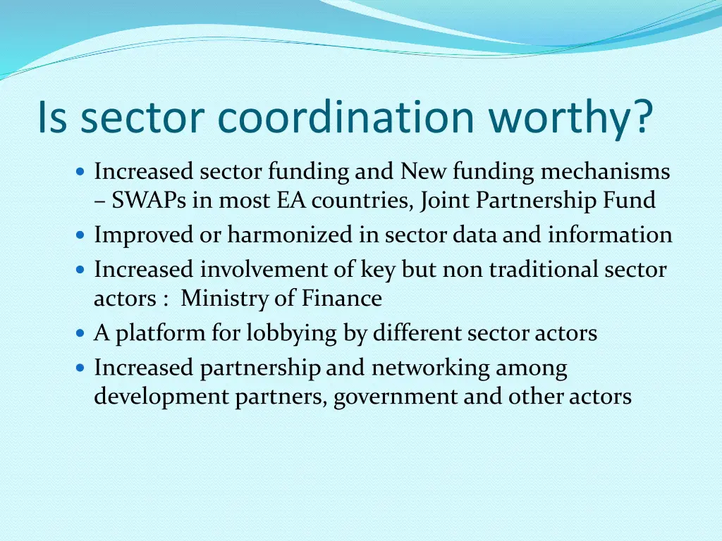 is sector coordination worthy 1