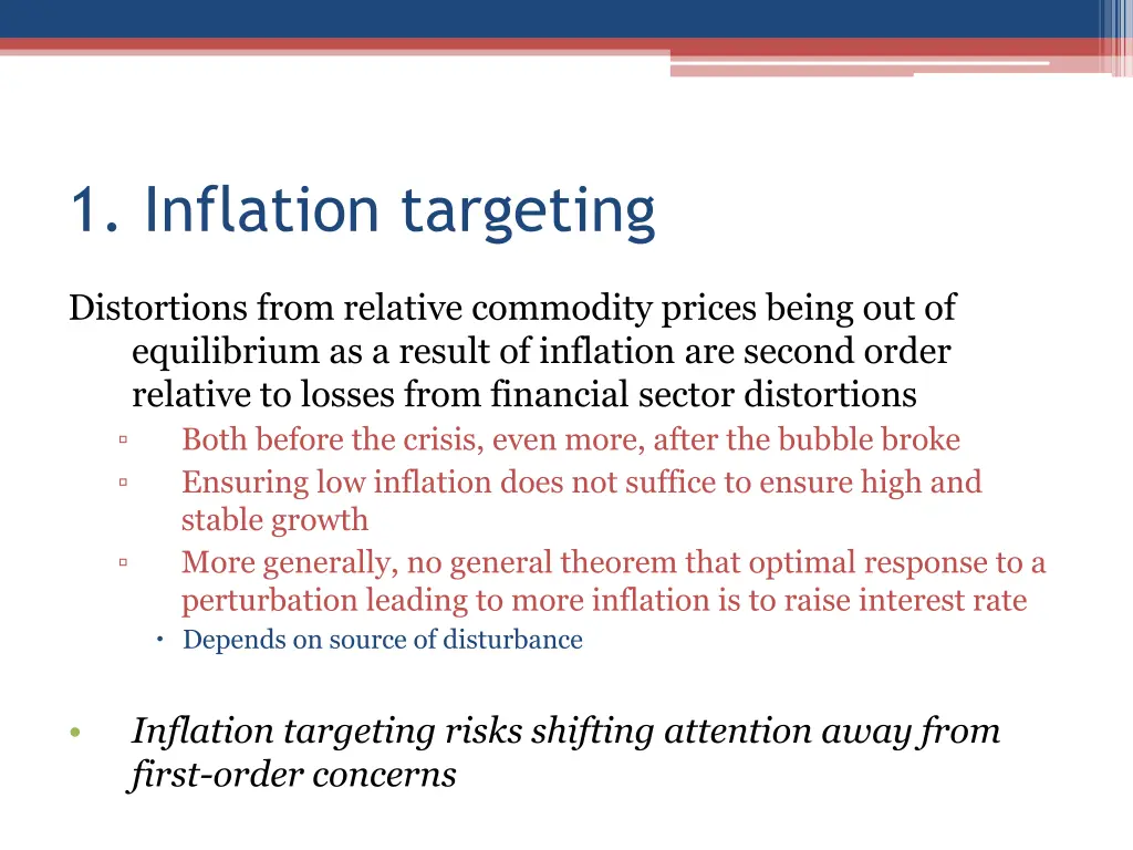 1 inflation targeting