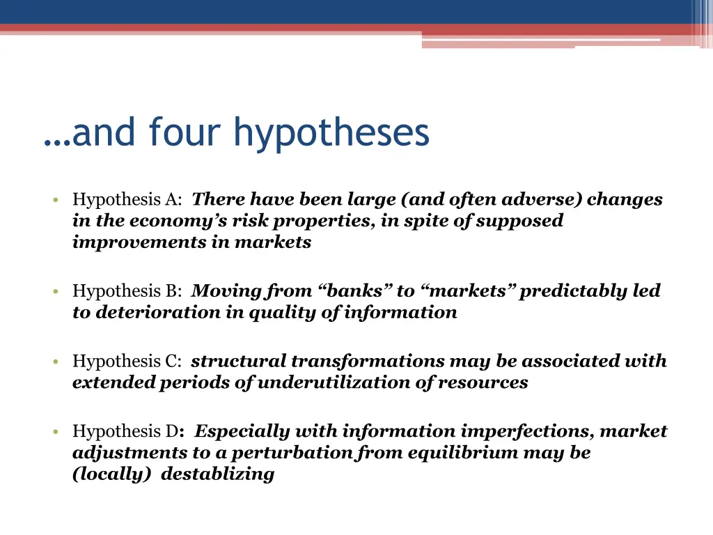 and four hypotheses