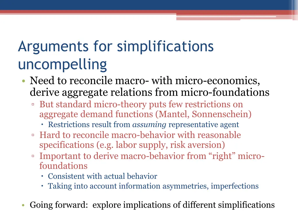 arguments for simplifications uncompelling need
