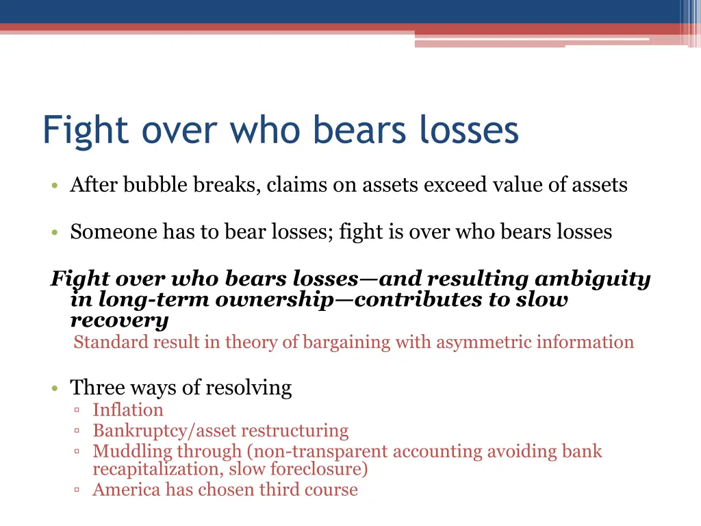 fight over who bears losses