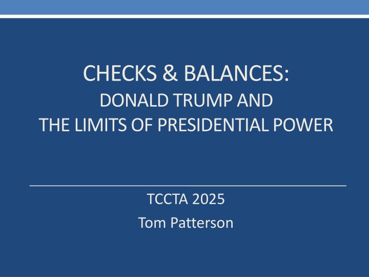 checks balances donald trump and the limits