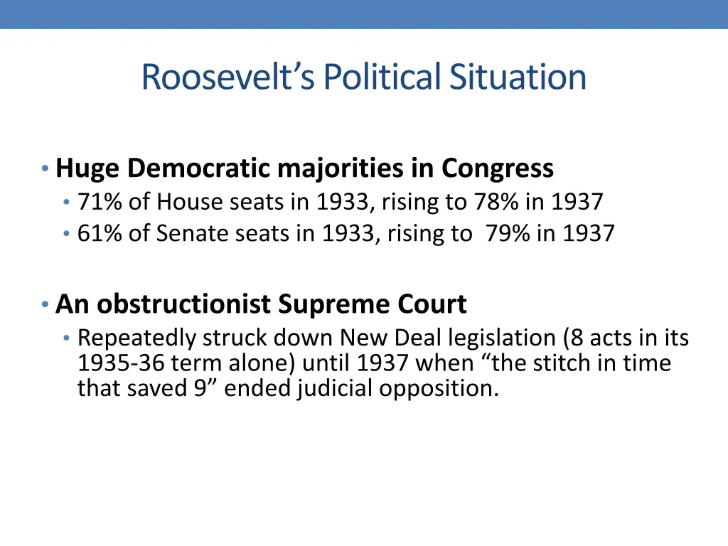 roosevelt s political situation