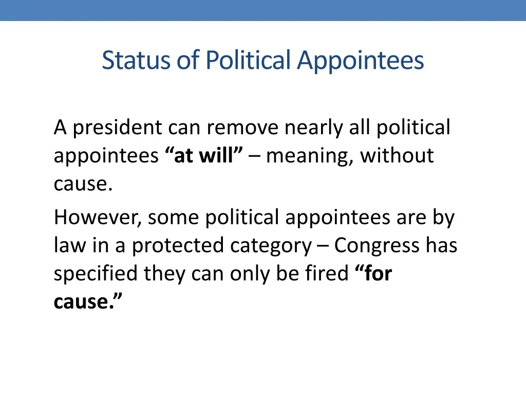 status of political appointees