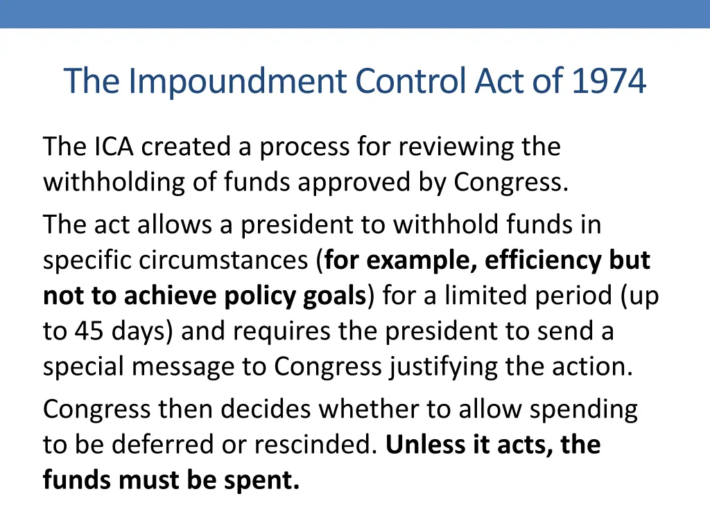 the impoundment control act of 1974
