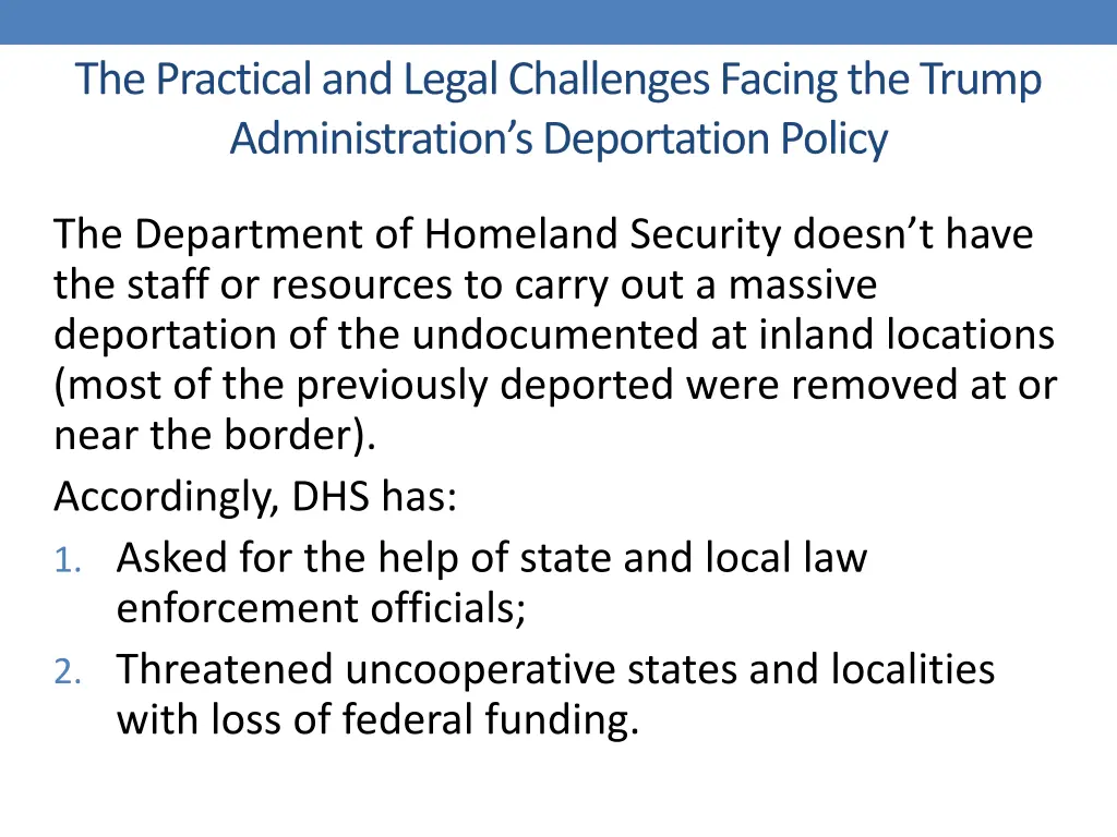 the practical and legal challenges facing