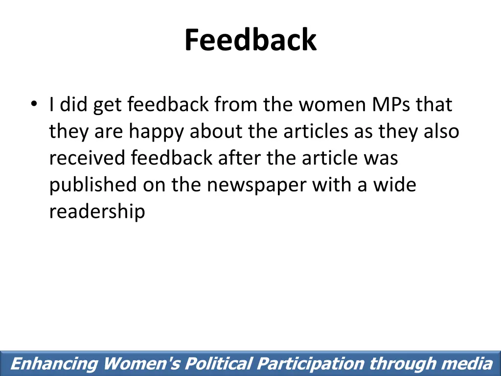 feedback