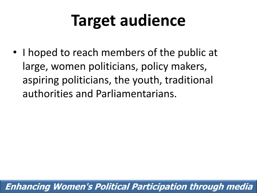 target audience