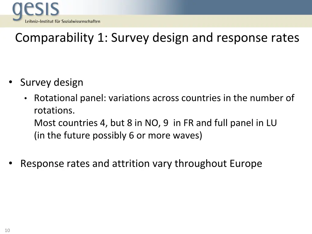 comparability 1 survey design and response rates