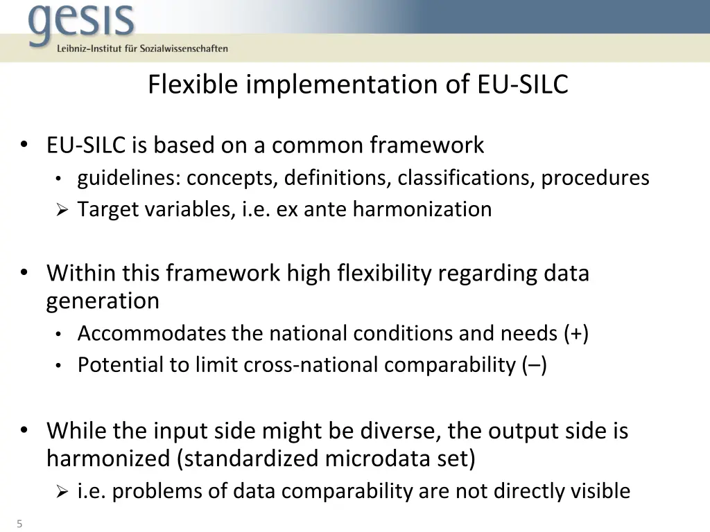 flexible implementation of eu silc