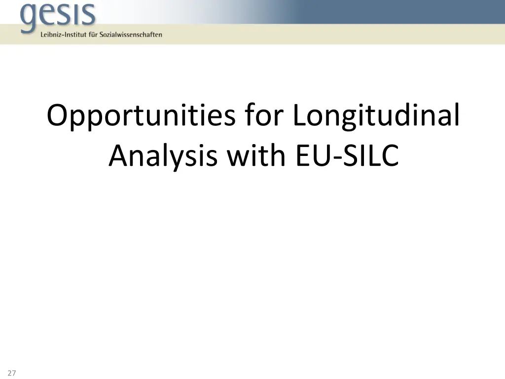 opportunities for longitudinal analysis with