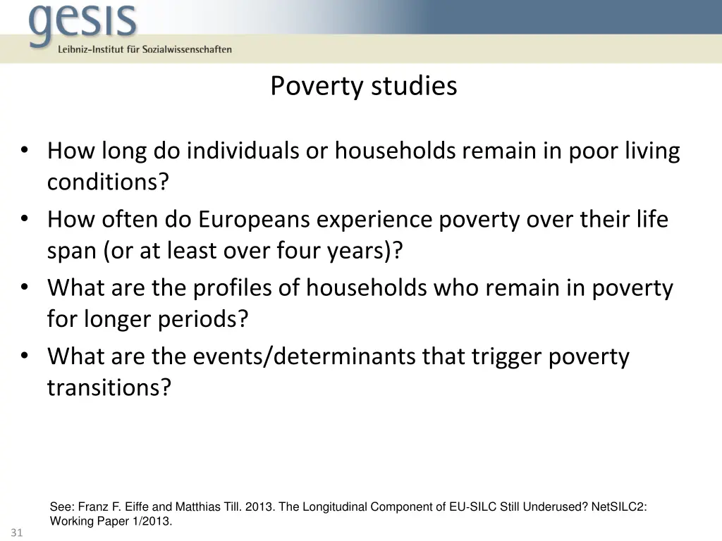 poverty studies