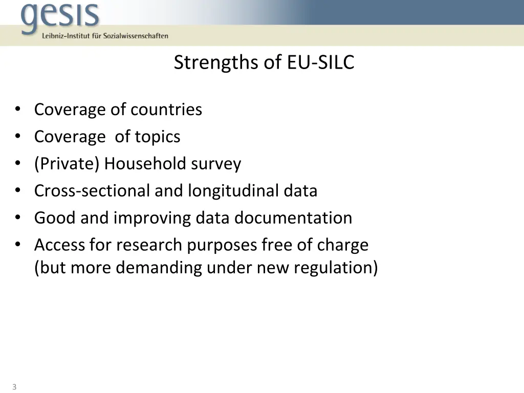 strengths of eu silc