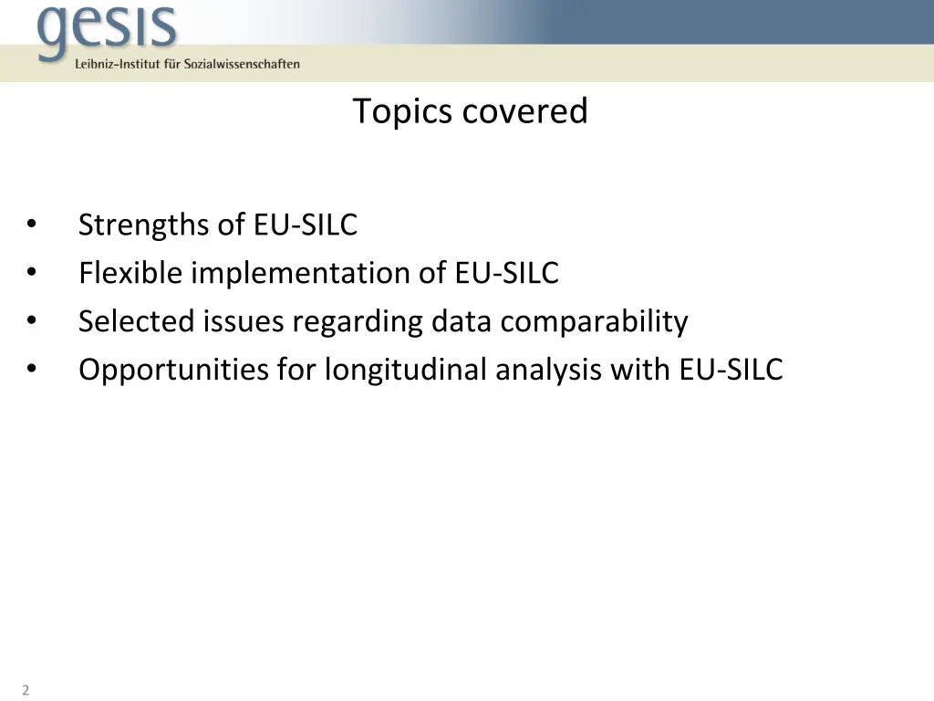 topics covered