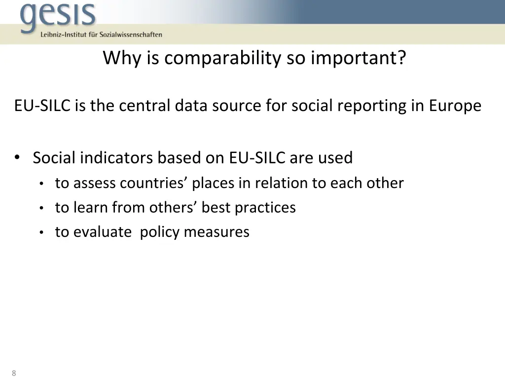 why is comparability so important