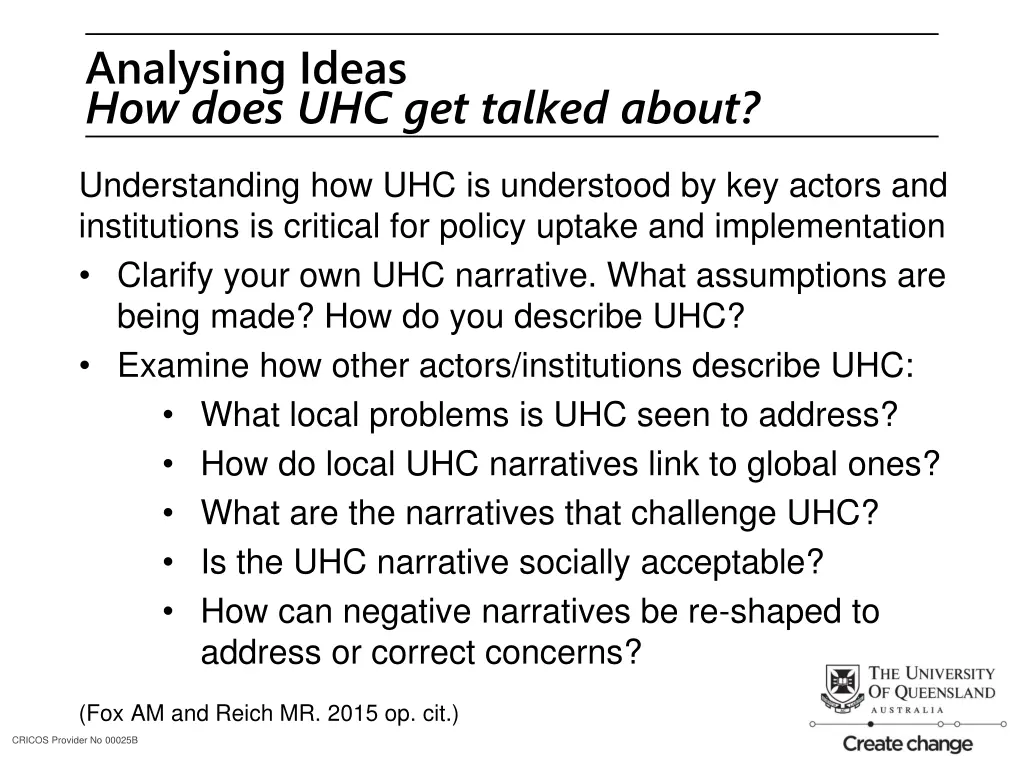 analysing ideas how does uhc get talked about