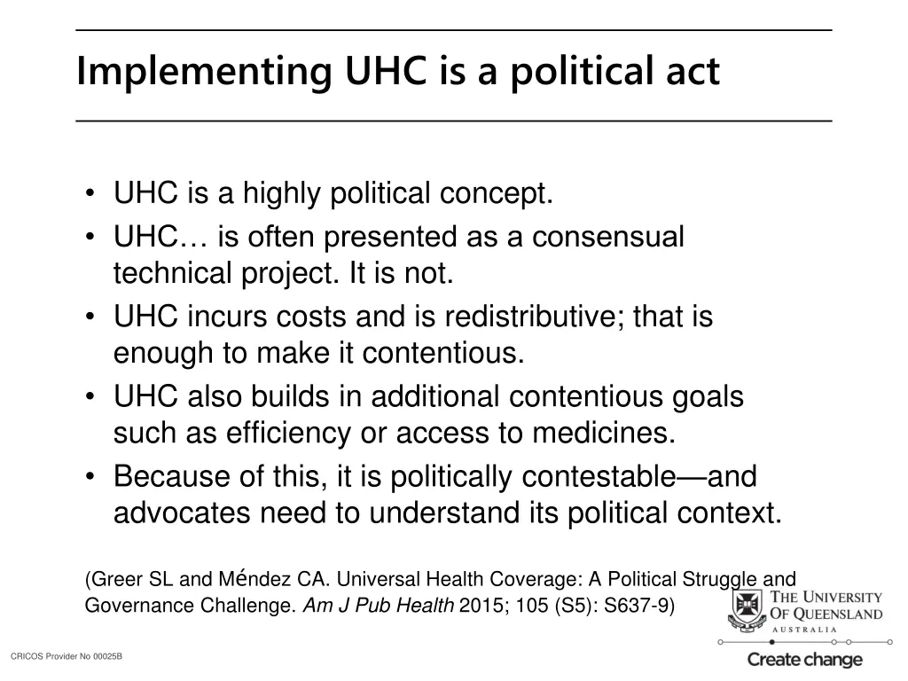 implementing uhc is a political act