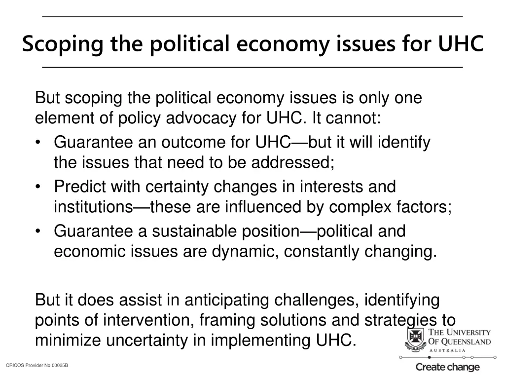 scoping the political economy issues for uhc 1