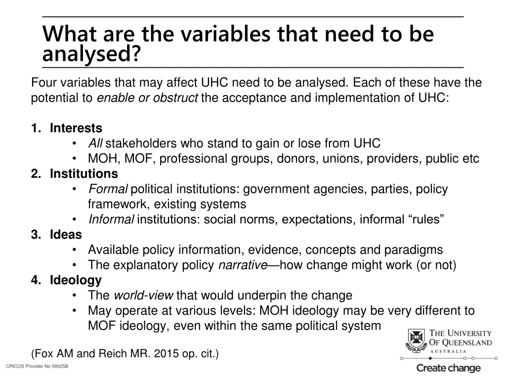 what are the variables that need to be analysed