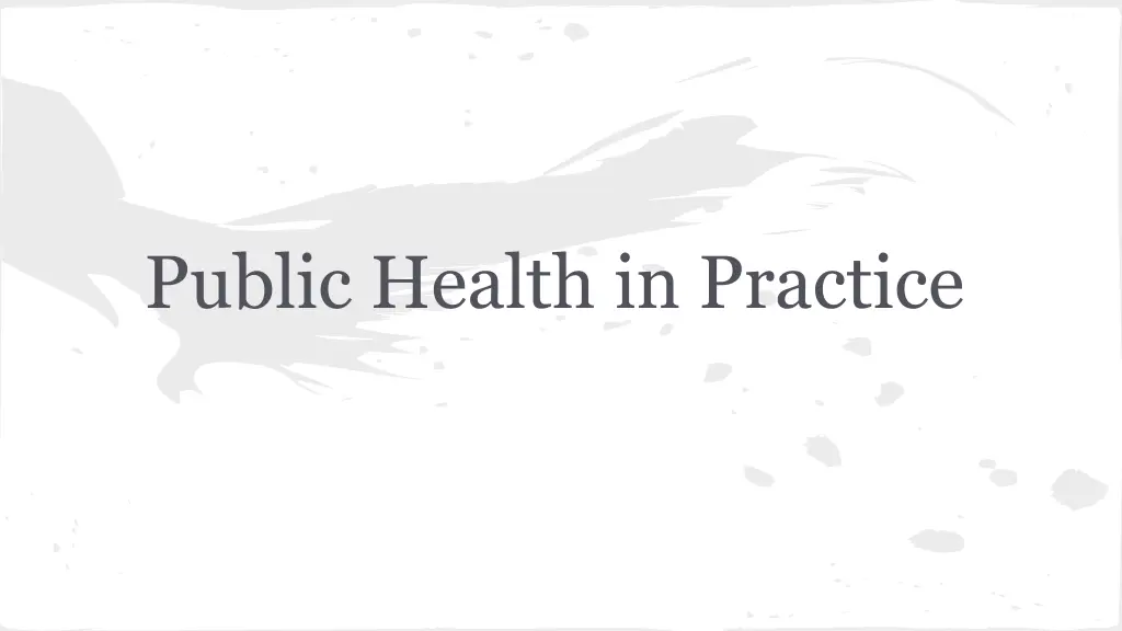 public health in practice