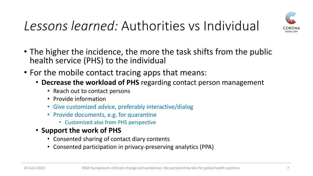 lessons learned authorities vs individual