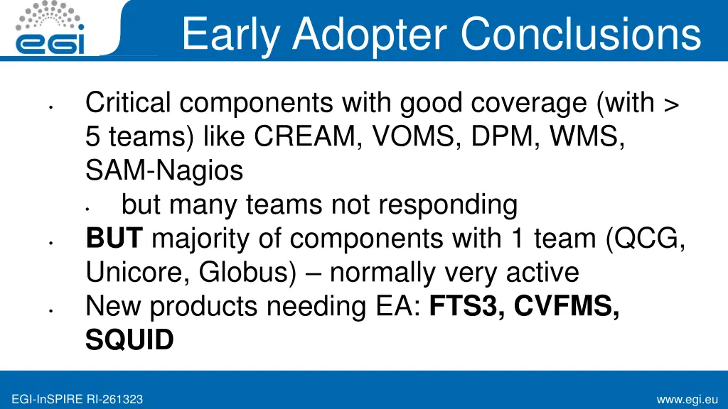 early adopter conclusions