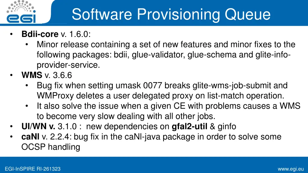 software provisioning queue 1