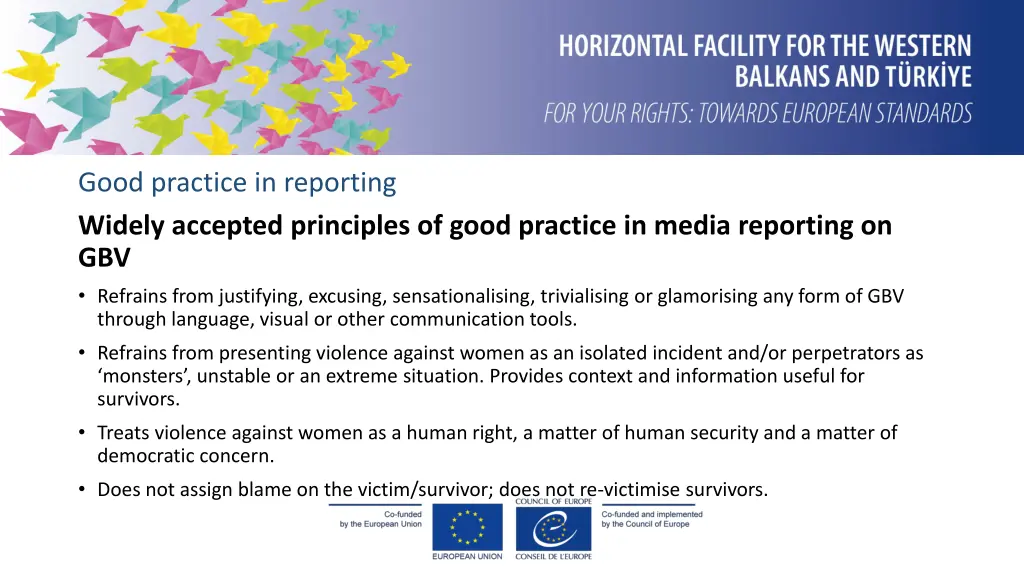 good practice in reporting widely accepted