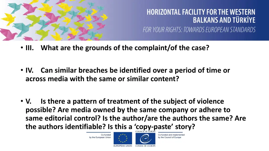iii what are the grounds of the complaint