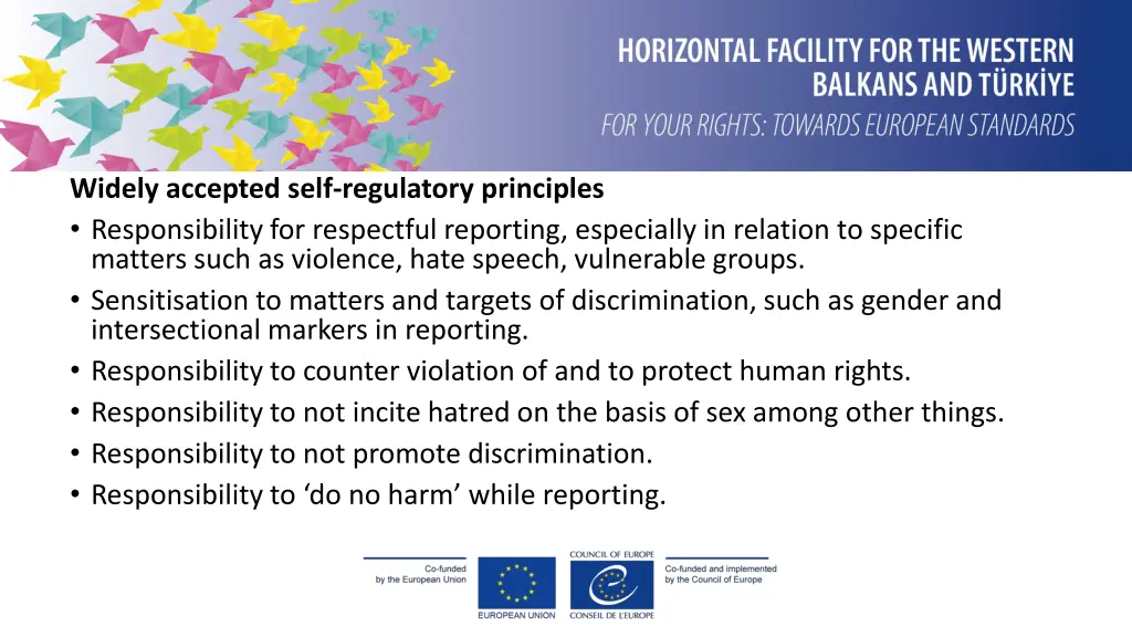 widely accepted self regulatory principles